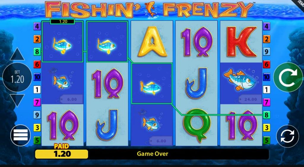 Fishin Frenzy Online Slot Interface,